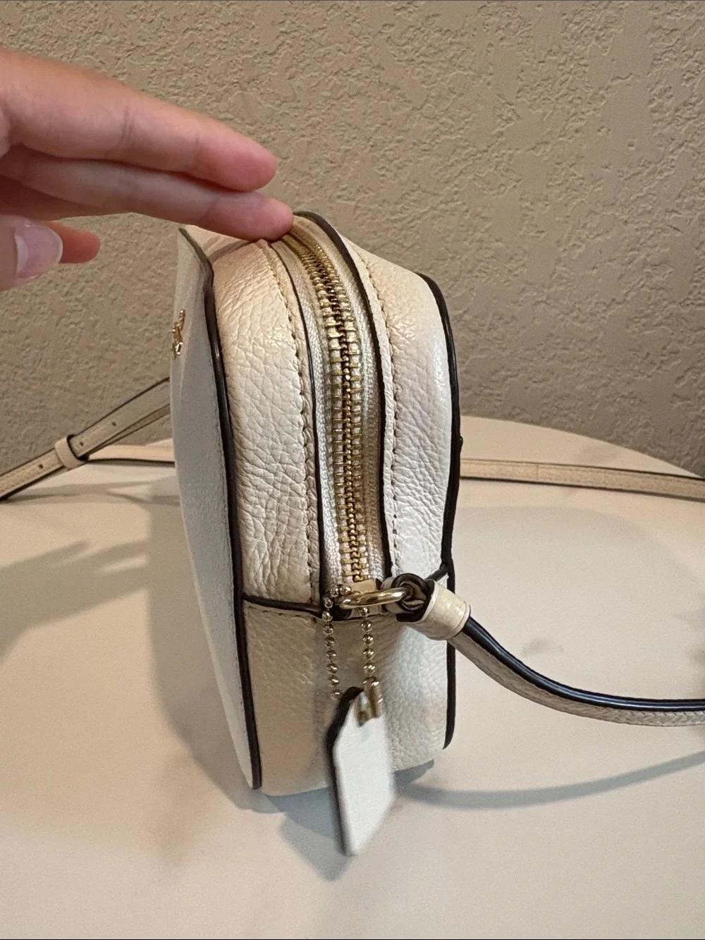 Coach Chalk Pebbled Leather Crossbody